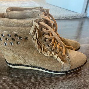 Suede wedge sneakers